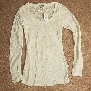 Express White lace long sleeve shirt